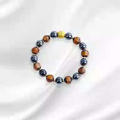 大唐国鼎 扎基拉姆招财新中式复古风小众设计优雅国潮 精致纹理旺事业学业本命年财运 好运 琉璃 玉石手串 女款