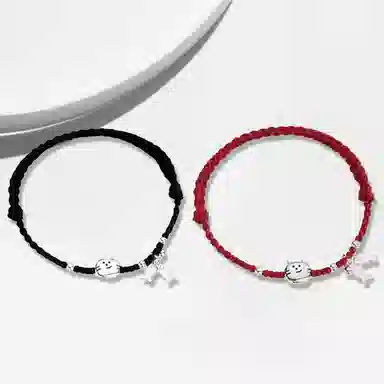 大唐国鼎 猫咪小鱼编织手绳优雅甜美精致气质甜妹可爱温柔浪漫百搭 好运 合金 手链 女款