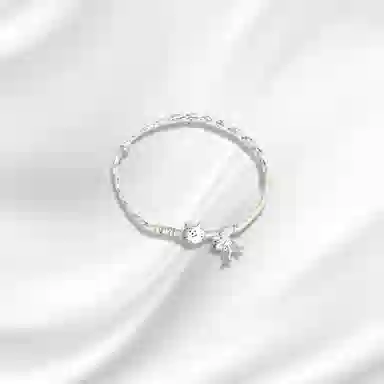 大唐国鼎 猫咪小鱼编织手绳优雅甜美精致气质甜妹可爱温柔浪漫百搭 好运 合金 手链 女款