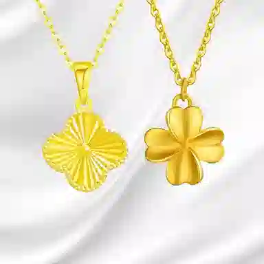 大唐国鼎 爱心四叶草 精致轻奢小众高级感 个性设计精致气质 小清新优雅小巧通勤百搭 合金 项链 女款