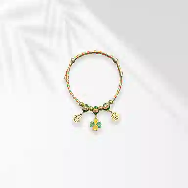 大唐国鼎 五彩呈祥如意新中式简约时尚小众设计国潮宫廷风精致纹理招财纳福旺事业学业财运 好运 织物 手链 女款