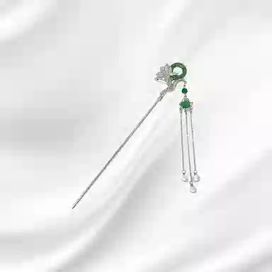 大唐国鼎 荷花扣新中式简约时尚小众设计国潮宫廷风精致纹理招财纳福旺事业学业本命年财运 好运 合金 发簪 女款