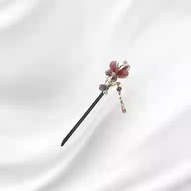 大唐国鼎 紫蝴蝶新中式复古风小众设计优雅国潮 精致纹理旺事业学业本命年财运 好运 琉璃 发簪 女款