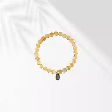 大唐国鼎 国风复古黄新中式复古风小众设计优雅国潮 精致纹理旺事业学业本命年财运 好运 黄水晶 手串 女款