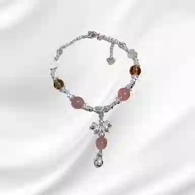 大唐国鼎 碎银子蝴蝶 学院风 小众设计  时尚简约 有钱花 柔美 好运 猫眼石 手链 女款