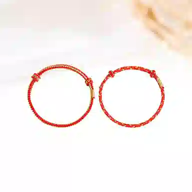 【赠DIY可串珠】 迎百宝 喜气延绵 好运 新中式国潮蛇年生肖本命年幸运金丝红绳 织物 手绳 男女同款情侣款