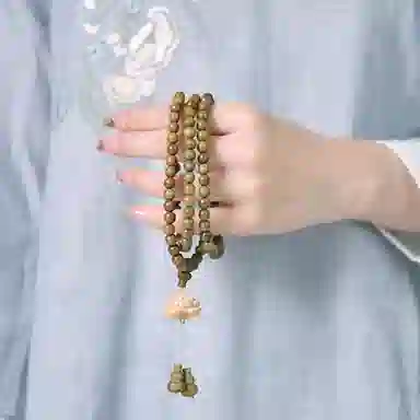 迎百宝 新中式清雾莲花双层叠戴 好运莲莲 古色古香转运高级感双圈 木珠 手串 男女同款情侣款