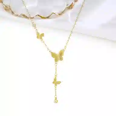 迎百宝 在逃公主金蝴蝶转运轻奢精致甜美高级感车花工艺镭射闪耀气质优雅森系 小众设计灵动蝴蝶 合金 手链 女