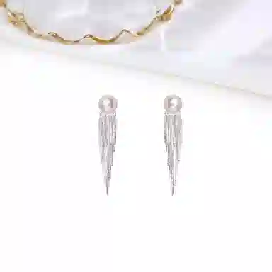 迎百宝 无耳洞福音 银河瀑布 灵动优雅轻奢气质百搭流苏 约会聚会晚宴 日常百搭氛围感耳饰 合金 耳环 男女同款情侣款