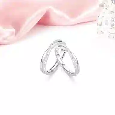 【恋爱告白】 迎百宝 爱意无限莫比乌斯 小众设计高级感甜蜜饰爱开口可调节通勤百搭 合金 戒指 男女同款情侣款