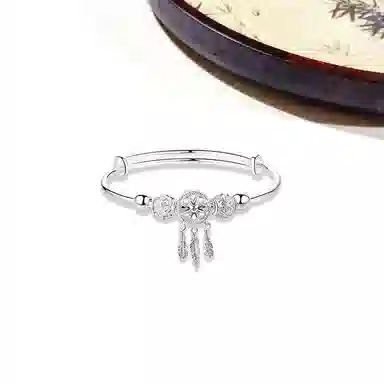 迎百宝 梦游仙境新中式国潮高级感梦幻甜美捕梦网 灵动优雅氛围感双层叠戴 合金 手镯 女款