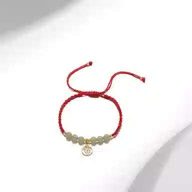 迎百宝 优雅高级感可调节编织手绳招财纳福转运新中式国潮风气质 福牌 合金 手链 男女同款情侣款