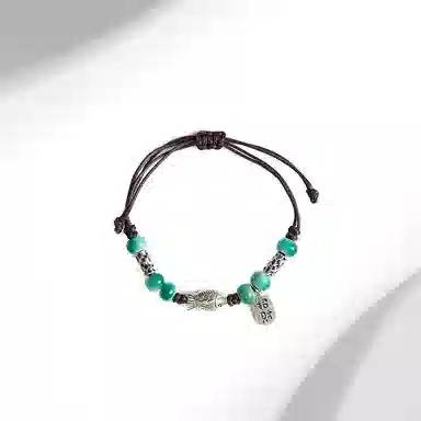 迎百宝 锦鲤上岸年年有余新中式国潮风气质百搭编织可调节国风纳福饰爱告白约会纪念礼陶瓷珠 合金 手链 男女同款情侣款