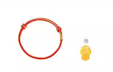 【赠DIY可串珠】 迎百宝 喜气延绵 好运 新中式国潮蛇年生肖本命年幸运金丝红绳 织物 手绳 男女同款情侣款