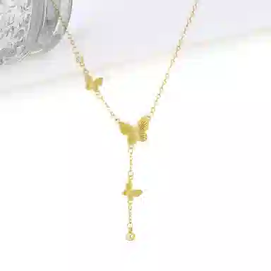 迎百宝 在逃公主金蝴蝶转运轻奢精致甜美高级感车花工艺镭射闪耀气质优雅森系 小众设计灵动蝴蝶 合金 手链 女