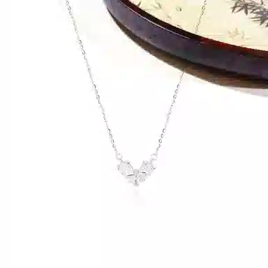 迎百宝 心语心愿 蝴蝶结爱心颈饰 精致轻奢日常通勤好搭配颈饰 小众设计甜美出众不挑人锁骨链#好运 合金 项链 女款