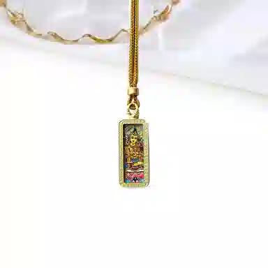 迎百宝 本命年八大守护神 好运新中式国潮精致唐卡十二生肖藏式彩绘财神扎基拉姆风招财纳福万事胜意 合金 项链 男女同款情侣款