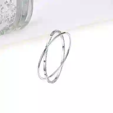 迎百宝 四叶草莫比乌斯双层叠戴 小众设计高级感幸运四叶草 合金 手镯 男女同款情侣款