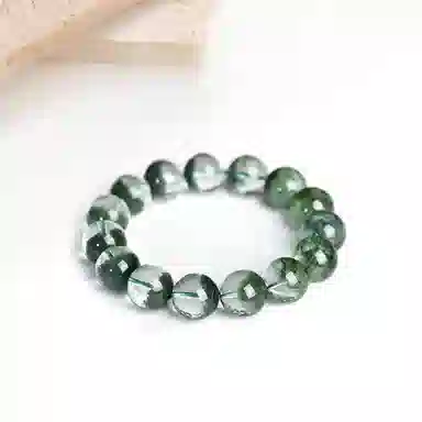 迎百宝 招财聚宝盆 好运本命年转运财富千层气质百搭高级感素圈天然 绿幽灵 手串 发财不愁财源滚滚能量石 男女同款情侣款