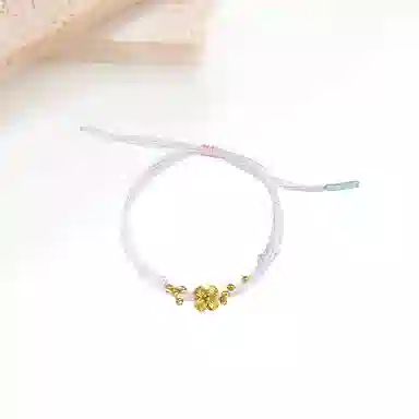 迎百宝 幸运四叶草 好运常在轻奢高级感新中式彩虹马卡龙色转运珠转运五彩绳编织 合金 手链 男女同款情侣款