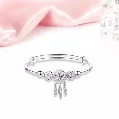 迎百宝 梦游仙境新中式国潮高级感梦幻甜美捕梦网 灵动优雅氛围感双层叠戴 合金 手镯 女款