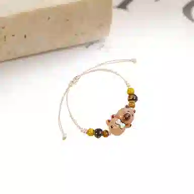 【可爱到融化】 迎百宝 童心萌趣 叠叠乐转运珠小熊治愈玩偶水豚 织物 手绳 男女同款情侣款