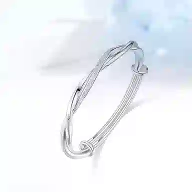 迎百宝 遇见幸运 轻奢优雅高级感莫比乌斯小众设计叠戴锆石闺蜜款镯子 五花四叶草恋爱告白甜蜜饰爱通勤百搭千金名媛风手链 女款