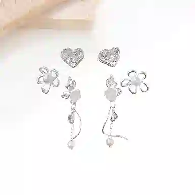 迎百宝 梦中花园 日常梦幻在逃公主蝴蝶玫瑰花 镂空清冷感流苏 小众设计气质百搭灵动高级感套装 耳环 男女同款情侣款