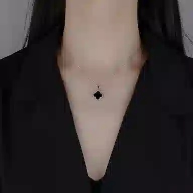 【S999足银】 迎百宝 幸运四叶草 人间富贵花 遇见幸运 提升人缘治愈心灵 气质百搭高级感天然 玛瑙 小众设计感 轻奢百搭 女款