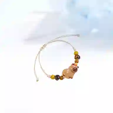 【可爱到融化】 迎百宝 童心萌趣 叠叠乐转运珠小熊治愈玩偶水豚 织物 手绳 男女同款情侣款