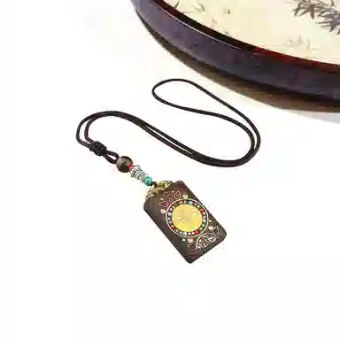 迎百宝 佛眼唐卡 新中式国潮增长学业事业智慧心想事成事事顺遂风格简约设计别致东方韵味#好运 檀木 项链 男女同款情侣款