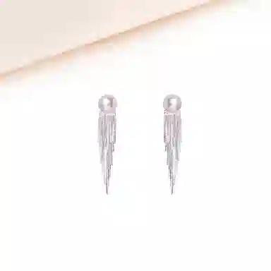 迎百宝 无耳洞福音 银河瀑布 灵动优雅轻奢气质百搭流苏 约会聚会晚宴 日常百搭氛围感耳饰 合金 耳环 男女同款情侣款