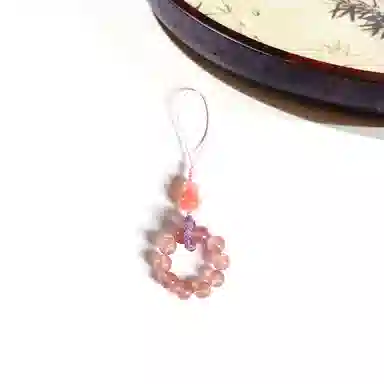 迎百宝 小清新晶莹剔透 好运清透圆润高级感手机钥匙 草莓晶 挂件 男女同款情侣款