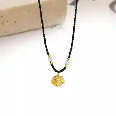 迎百宝 本命生肖蛇 好运简约气质新中式国潮风手工编织 合金 项链 男女同款情侣款