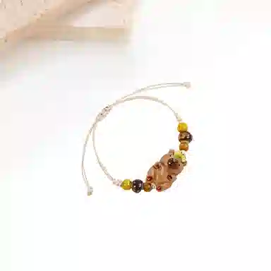 【可爱到融化】 迎百宝 童心萌趣 叠叠乐转运珠小熊治愈玩偶水豚 织物 手绳 男女同款情侣款