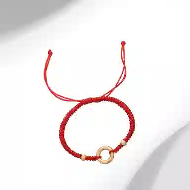 迎百宝 纳福平安扣显白转运珠同心圆平安顺遂招财纳福新中式国潮风悟空乾坤圈高级感编织可调节手绳 合金 手链 男女同款情侣款