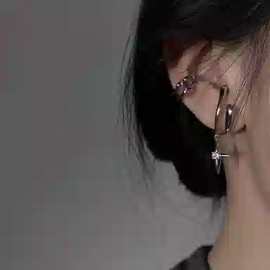 迎百宝 清冷感星芒耳夹 好运 无耳洞福音精致灵动高级感耳饰  气质百搭无性别耳环 男女同款情侣款 银色