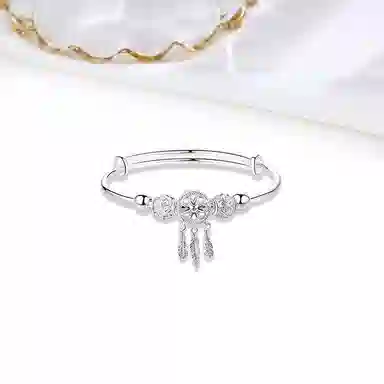 迎百宝 梦游仙境新中式国潮高级感梦幻甜美捕梦网 灵动优雅氛围感双层叠戴 合金 手镯 女款