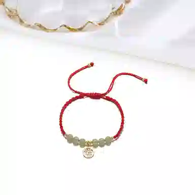 迎百宝 优雅高级感可调节编织手绳招财纳福转运新中式国潮风气质 福牌 合金 手链 男女同款情侣款