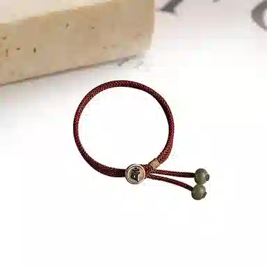 迎百宝 幸运红绳守护神 高级感可调节编织 合金 手链 男女同款情侣款