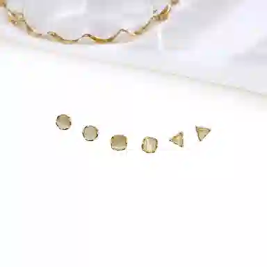 迎百宝 极简几何套装  简约时尚小香风轻奢大方小巧三件套精致轻奢潮流大气温柔清冷感高级感小众通勤百搭 合金 耳环 男女同款情侣款