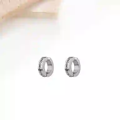 迎百宝 好运符文 欧美嘻哈街头时尚气质美式朋克风无需耳洞小众设计创意休闲百搭 合金 耳夹 男女同款情侣款