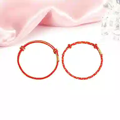 【赠DIY可串珠】 迎百宝 喜气延绵 好运 新中式国潮蛇年生肖本命年幸运金丝红绳 织物 手绳 男女同款情侣款