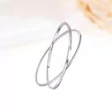迎百宝 天生浪漫莫比乌斯双层叠戴 小众设计高级感幸运四叶草 合金 手镯 男女同款情侣款