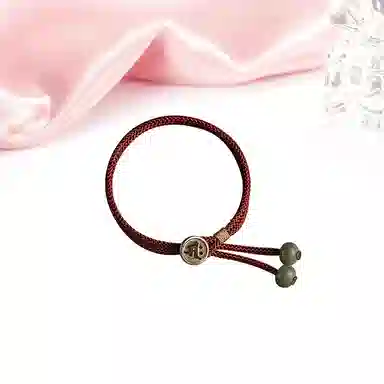 迎百宝 幸运红绳守护神 高级感可调节编织 合金 手链 男女同款情侣款