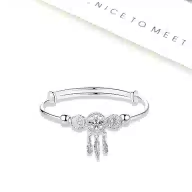 迎百宝 梦游仙境新中式国潮高级感梦幻甜美捕梦网 灵动优雅氛围感双层叠戴 合金 手镯 女款