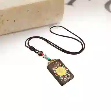 迎百宝 佛眼唐卡 新中式国潮增长学业事业智慧心想事成事事顺遂风格简约设计别致东方韵味#好运 檀木 项链 男女同款情侣款
