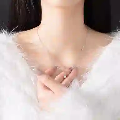 迎百宝 细水长流 小众设计高级感缪斯女神气质水滴合金锁骨链 浪漫优雅流线形知性温柔甜蜜饰爱通勤百搭修饰颈部线条项链 女款