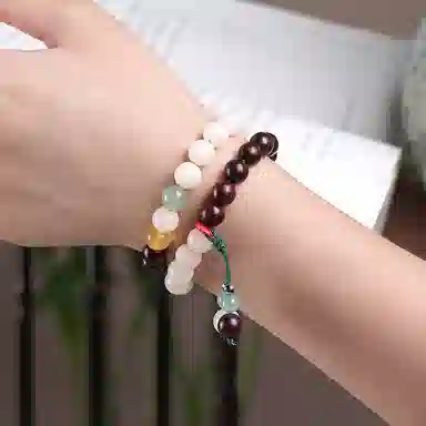 迎百宝 招财转运 双层叠戴手串 新中式国潮风 菩提根 时来好运币定发财太极八卦平安顺遂轻奢高级感时尚百搭手串 男女同款情侣款