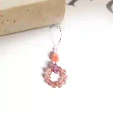迎百宝 小清新晶莹剔透 好运清透圆润高级感手机钥匙 草莓晶 挂件 男女同款情侣款